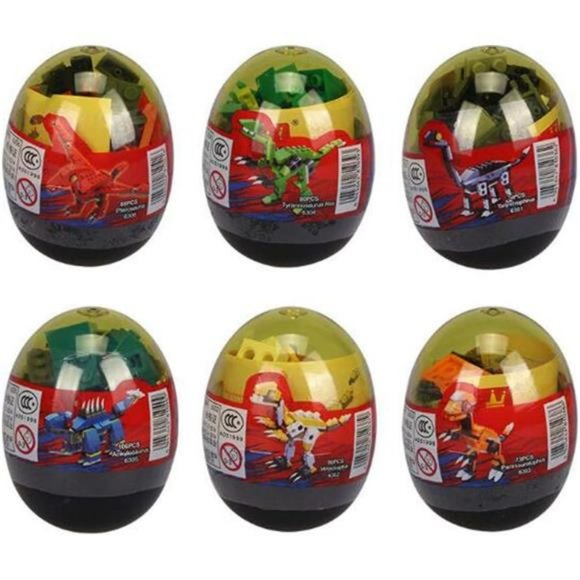 4 Pack Dinosaur Building Blocks Toys in Jumbo Eggs for Kids Boys Girls - Picture 3 of 6